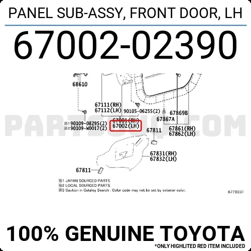 Toyota Corolla Ön Kapı Sol 2013- (Oem No:  6700202390) ürün görseli 1