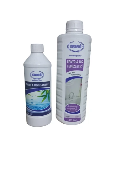 Ersağ Damla Konstantre 500ml + Banyo Wc Temizleyici 1000 Litre Temizlik Seti ürün görseli 1