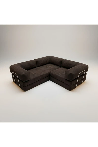 NESTİME Nestime® 200x200 cm Modüler Sünger L Koltuk Takımı Kahverengi ürün görseli 1