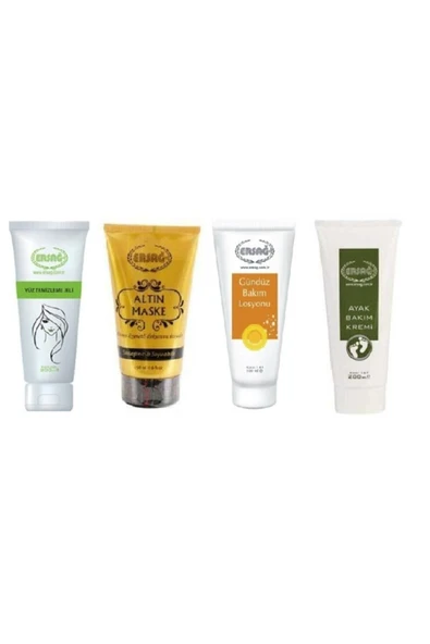 Ersağ Yüz Temizleme Jeli 200ml + Altın Maske 150ml + Gündüz Bakım Losyon 100ml + Ayak Bakım Kremi 200ml ürün görseli 1