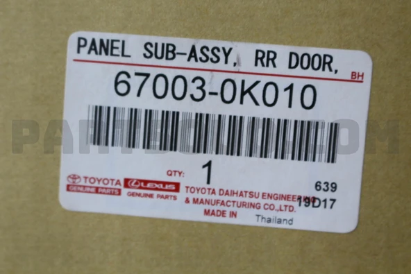 Toyota Hilux Vıgo Arka Kapı Sağ 2005- 2009- (Oem No:  670030K010) ürün görseli 1