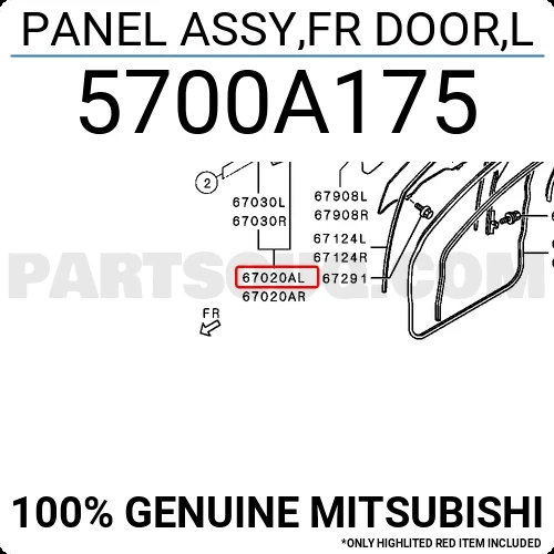 Mitsubishi L200 2006-2014 Ön Kapı Çift Kabın Sol (Oem No: 5700A175) ürün görseli 1