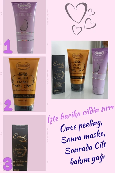 Ersağ Peeling ,Altın Maske ve Cilt Bakım Yağı ürün görseli 1