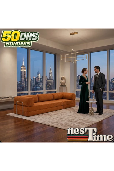 NESTİME 300X100 Modüler Sünger Kanepe,Taşınabilir, Yatak Olabilen,50 DNS Sünger Turuncu ürün görseli 1
