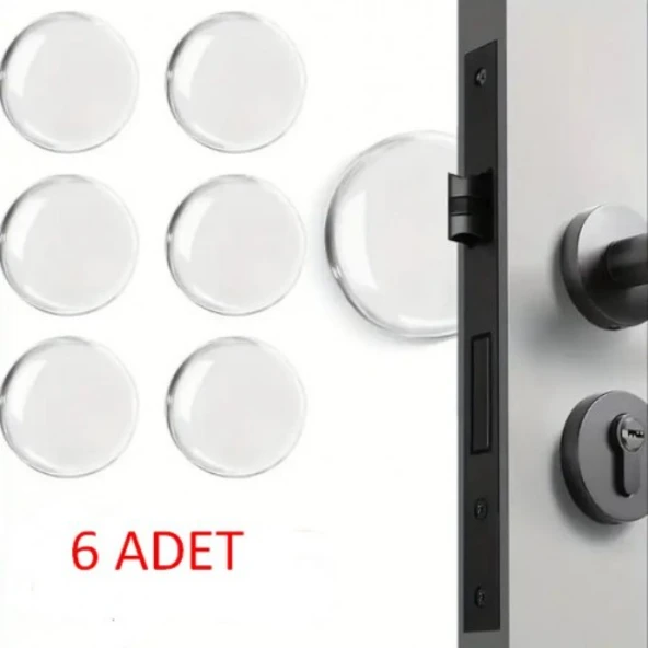 Şeffaf Silikon Mobilya ve Kapı Durdurucu Darbe Pedi 6'lı Set ürün görseli 1