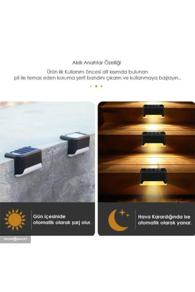 WaterProof Solar Merdiven Lambası 4 Adet - Resim 2