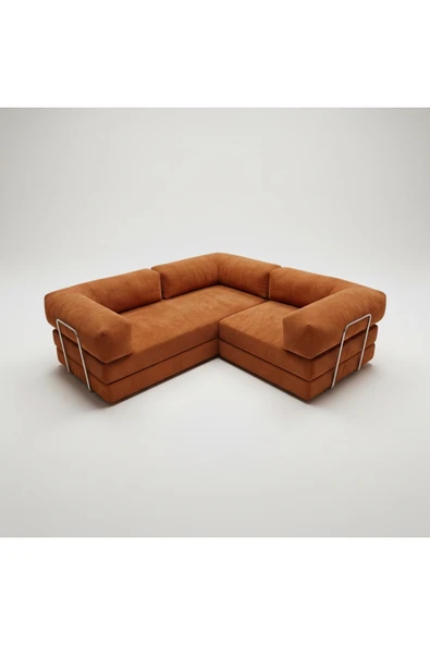 NESTİME Nestime® 200x200 cm Modüler Sünger L Koltuk Takımı Turuncu ürün görseli 1