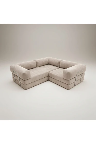 NESTİME Nestime® 200x200 cm Modüler Sünger L Koltuk Takımı Bej ürün görseli 1