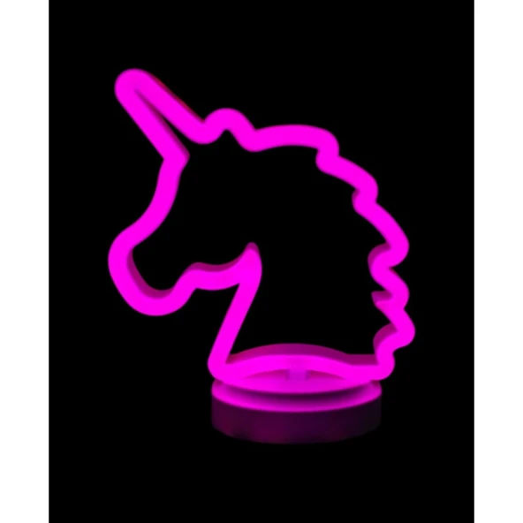 Neon Işıklı Unicorn Masa Gece Lambası ürün görseli 1