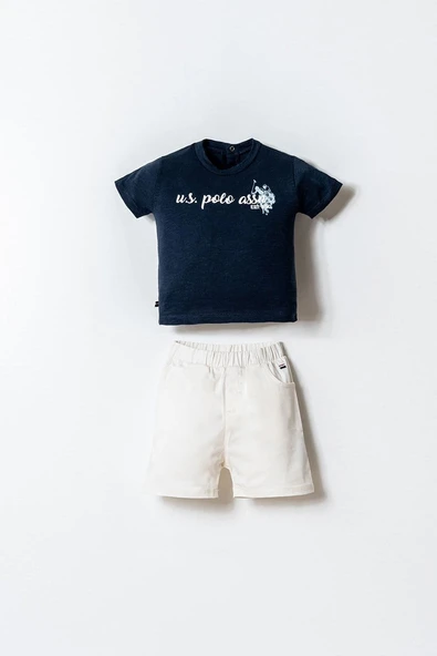 U.S. Polo Assn Erkek Bebek  2 li Şort T-shirt Takım Lacivert ürün görseli 1