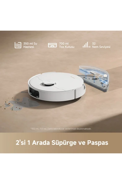 Dreame Robot Süpürge Beyaz - Resim 6
