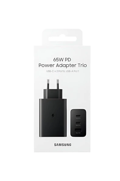 Samsung TYPE-A & TYPE-C 65W ADAPTÖR - SİYAH ürün görseli 1