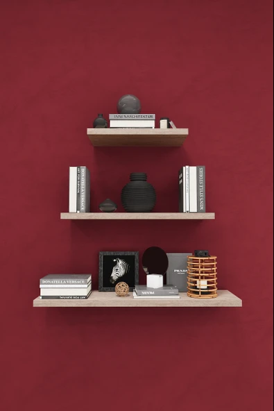 Modern 3'lü Uçan Raf Çok Amaçlı Duvar Rafı Organizer %100 MDF Kitaplık Mutfak Banyo Rafı DRF05  SİDON ürün görseli 1