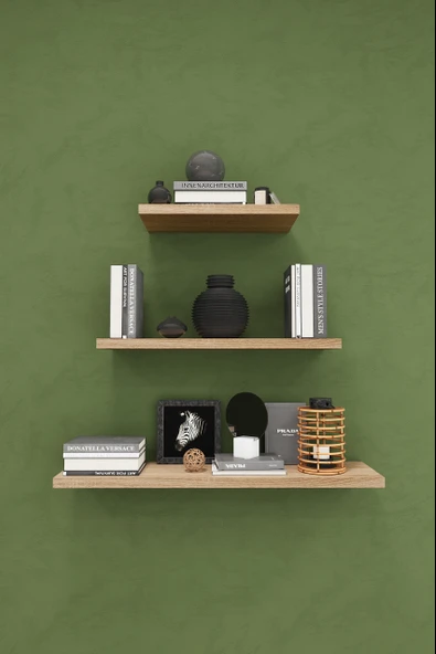 Modern 3'lü Uçan Raf Çok Amaçlı Duvar Rafı Organizer %100 MDF Kitaplık Mutfak Banyo Rafı DRF05  SONAMA ürün görseli 1