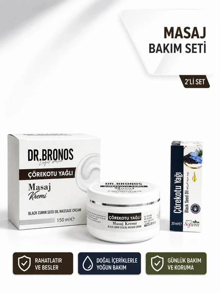DR.BRONOS Çörekotu Yağlı Masaj Kremi 150 ml & Çörekotu Yağı 20 ml ürün görseli 1