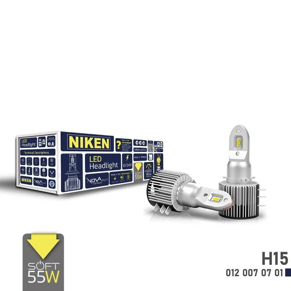 NİKEN H15 led xenon far ampulü seti niken nova soft 9000lm ürün görseli 1