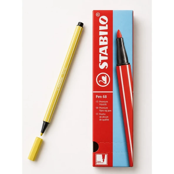 Keçe Uçlu Boya Kalemi 1 mm Hardal 68/67 10 Lu Paket ürün görseli 1
