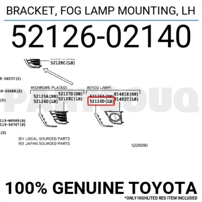 Toyota Corolla Ön Sis Lamba Kapağı Bandı Nikelaj Sol 2013- (Oem No:  5212602140) ürün görseli 1