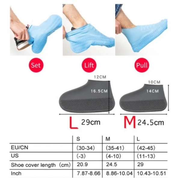 Silikon Ayakkabı Kılıfı Kaymaz Su Kir Geçirmez  M Beden Beyaz ürün görseli 1