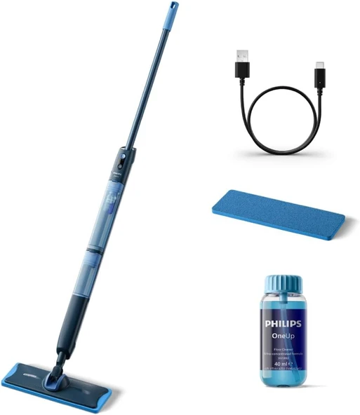 Philips OneUp Elektrikli Mop, Bakterilere karşı %99,9 etkili, 360 derece başlık M ürün görseli 1