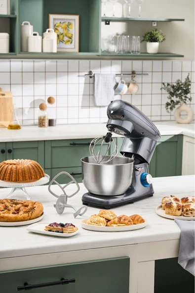 Karaca Multichef Stand Mikser Mutfak Şefi 1900w 5,5lt (KIYMA ÇEKME SUCUK-SOSİS İÇLİ KÖFTE APARATLI) ürün görseli 1