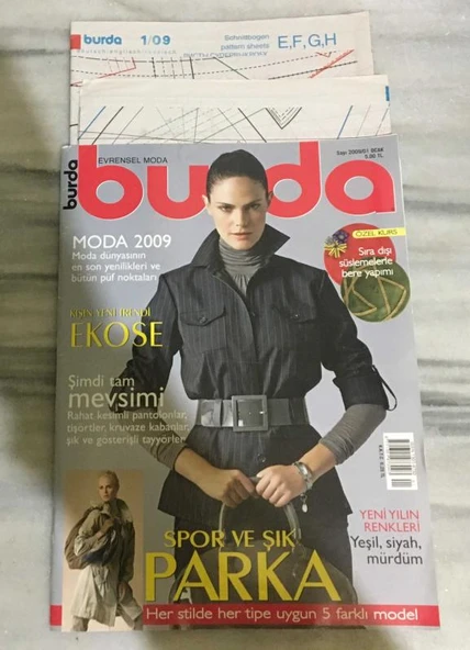 BURDA Ocak 2009 Sayı 1 ( PAFTALARI MEVCUT )(Sahafiye Kitap) ürün görseli 1