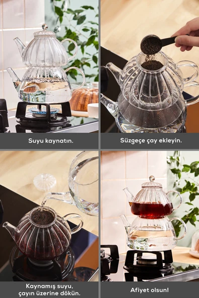 Karaca Lori Borosilikat Cam Mini Çaydanlık - Resim 5
