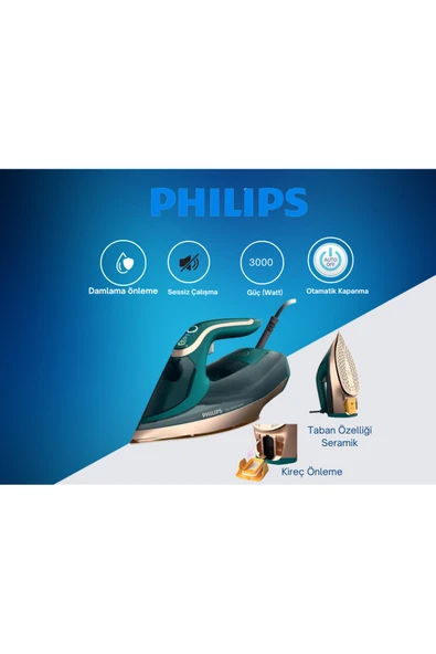 Philips Tek seferde mükemmel sonuçlar için Azur Serisi Buharlı Ütü ürün görseli 1