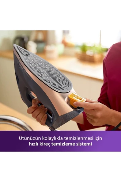 Philips Azur Advanced Essential Series 3200 W Buharlı Ütü, Lacivert - Resim 5