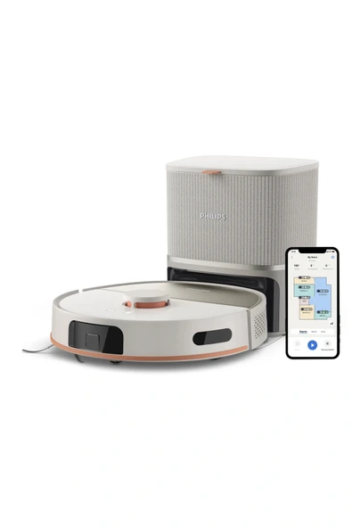Philips 5000 Serisi Islak Kuru Robot Süpürge, Yüksek Emiş Gücü, Otomatik Boşaltma, Beyaz, XU5100/20 ürün görseli 1