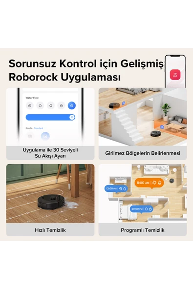 Roborock Vacuum Cleanner Q8 Max Robot Süpürge Siyah - Resim 7