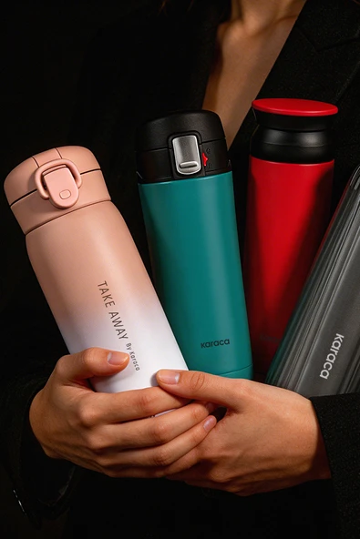 Karaca Skyfall Çelik Sızdırmaz Termos 350 ml Pembe - Resim 6