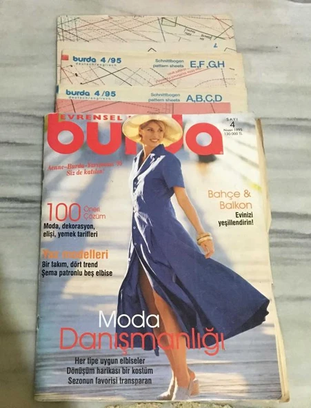 BURDA Nisan 1995 Sayı 4 ( PAFTALARI MEVCUT )(Sahafiye Kitap) ürün görseli 1