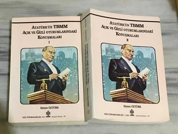 ATATÜRK'ÜN TBMM AÇIK VE GİZLİ OTURUMLARINDAKİ KONUŞMALARI 1.2.CİLTLER ( TAKIM )(Sahafiye Kitap) ürün görseli 1