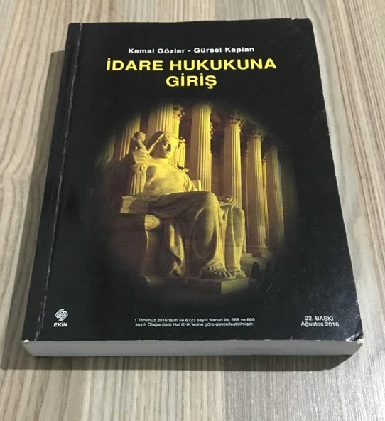 İDARE HUKUKUNA GİRİŞ 22.BASKI - Ağustos 2016(Sahafiye Kitap) ürün görseli 1