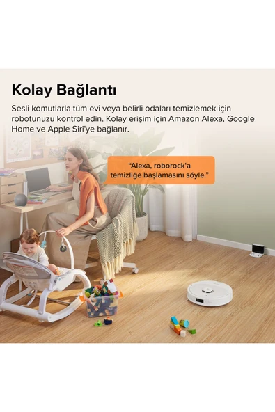 Roborock Vacuum Cleanner Q8 Max Robot Süpürge Beyaz - Resim 8