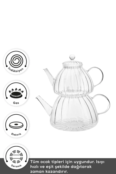 Karaca Lori Borosilikat Cam Mini Çaydanlık - Resim 8