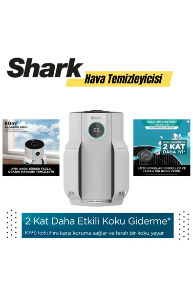 Shark Kokulara karşı korur ve ferah bir koku yayar ,Clean Sense IQ Hava Temizleyicisi Beyaz ürün görseli 1