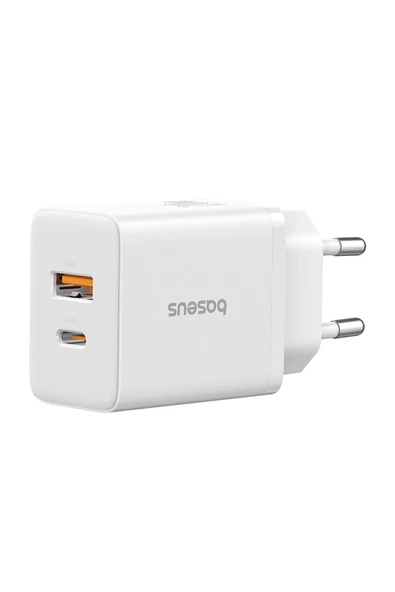 Baseus Cube Serisi Type-C + Usb Girişli 20W Hızlı Şarj Cihazı Siyah iPhone ve Samsung Uyumlu ürün görseli 1