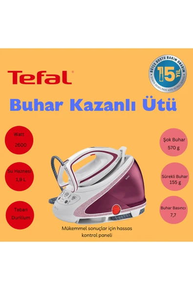 TEFAL 2600 Watt gücünde 7.2 bar basınçlı Pro Express Ultimate Buhar Kazanlı Ütü ürün görseli 1