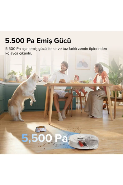 Roborock Vacuum Cleanner Q8 Max Robot Süpürge Beyaz - Resim 2