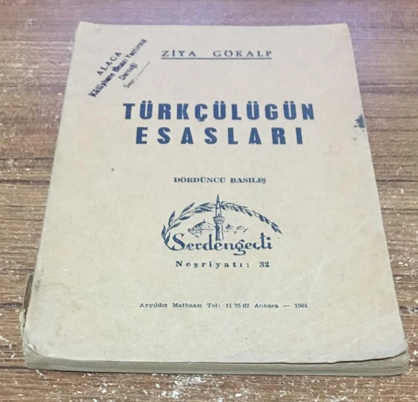TÜRKÇÜLÜĞÜN ESASLARI 4.BASKI ( 1961 BASKI )(Sahafiye Kitap) ürün görseli 1