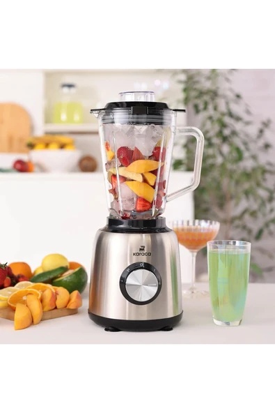 karaca Litre Geniş Hazneli Buz Kırma Fonksiyonlu CAM Hazneli Smoothie Blender 1000W, Kaydırmaz A ürün görseli 1