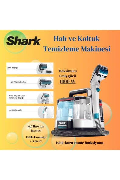 Shark Taşınabilir Halı ve Koltuk Temizleme Makinesi M ürün görseli 1