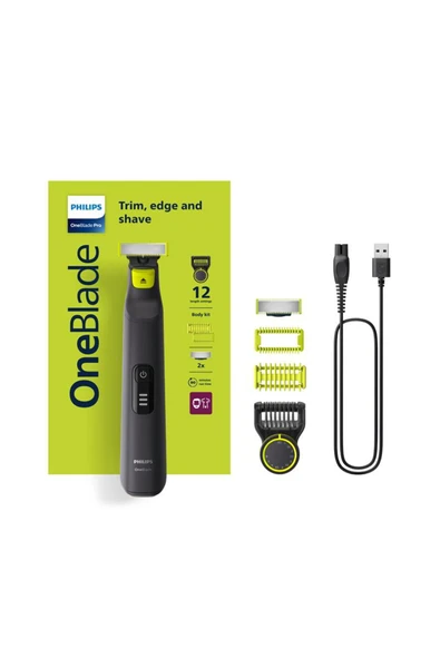Philips OneBlade Pro QP6542/10 Yüz +Vücut Şekillendirici, 12 Uzunluk Ayarı, Islak ve Kuru Tıraş ürün görseli 1