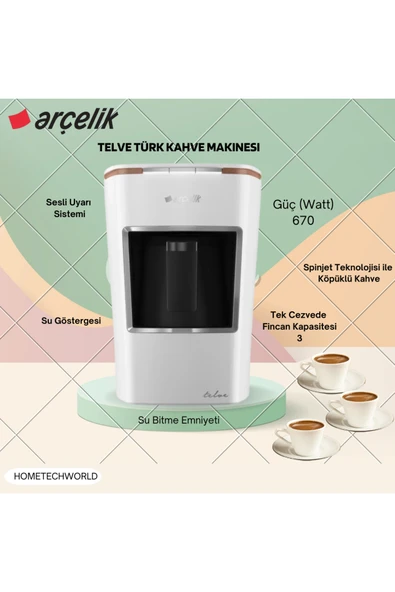 Arçelik Telve Beyaz Türk Kahve Makinesi ürün görseli 1