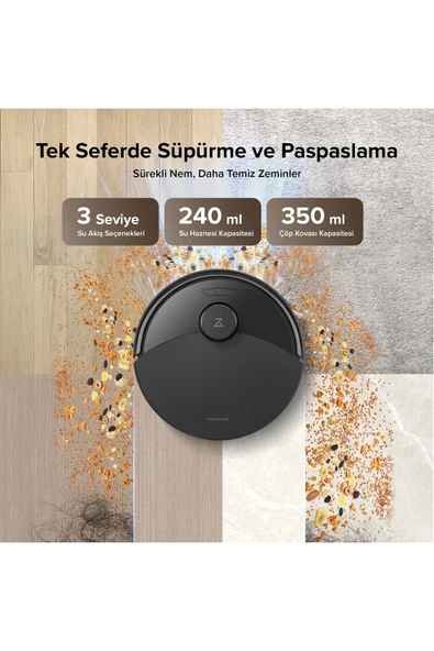 Roborock Q8 Max Pro Plus Akıllı Robot Süpürge Siyah - Resim 4