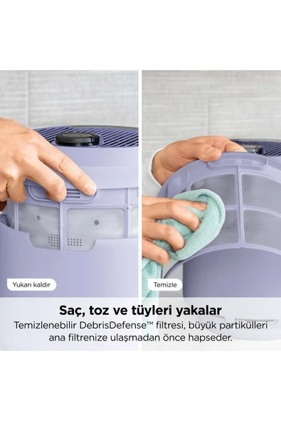 Shark NeverChange5 Compact Pro Hava Temizleyici - Lavanta - Resim 7