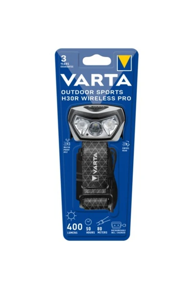 Varta Outdoor Sports H30 Wireless Pro Kafa Feneri-Şarj Edilebilir ürün görseli 1