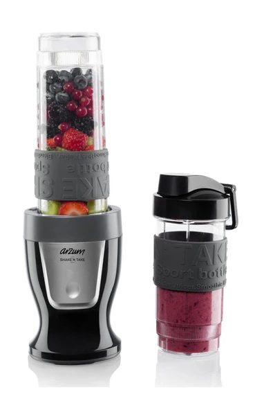 Arzum Shake'n Take Kişisel Smoothie Blender, Siyah (300 W, 2 Adet Şişe) 1 Kademeli Resm ürün görseli 1